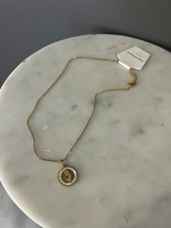 Gold Our Lady stainless steel necklace